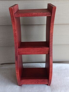 Counter Or Wall Hanging Shelf. Cherry Stain. 14"H X 6" Across Front X 5" W